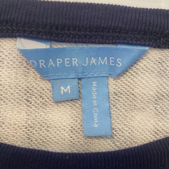 Draper James Natalie Sweatshirt Gingham Navy White Size M Checked Preppy Coastal - Picture 9 of 11